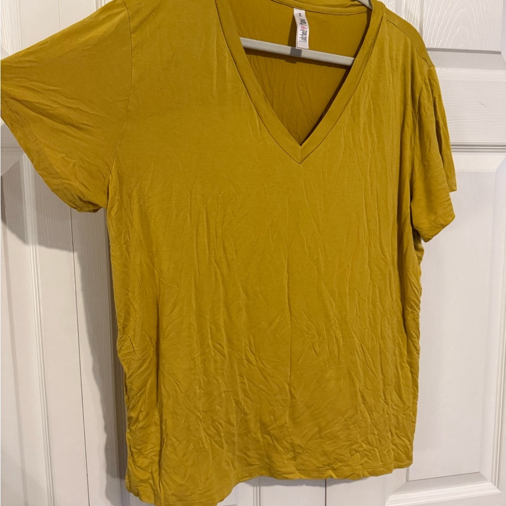 Latched Mama Mustard Short Sleeve V-Neck Nursing Top